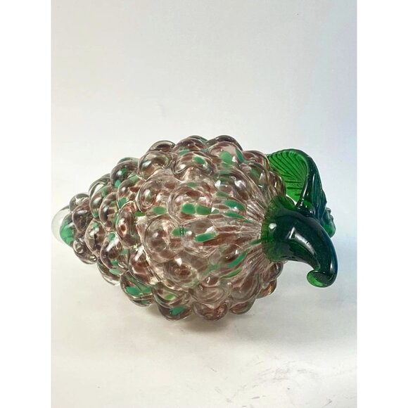 Hand Blown Grapes Paperweight Purple and Green Vintage Murano Style - Picture 4 of 7